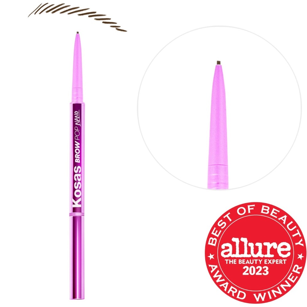 NIB Kosas Brow Pop Nano Precision Brow Pencil - Medium Brown